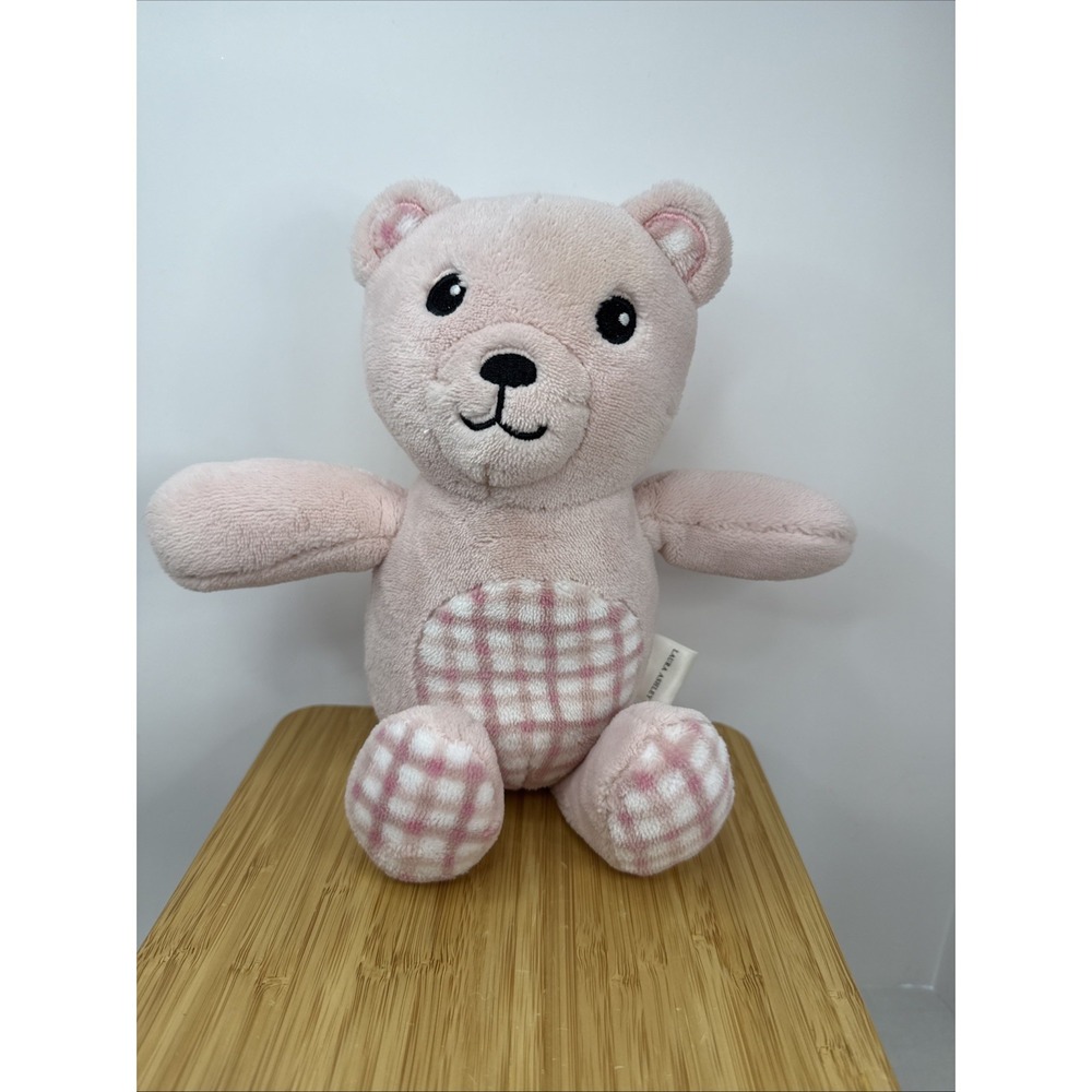 Laura‎ Ashley Pink Gingham Plush Bear Baby Lovey Toy 12" EUC